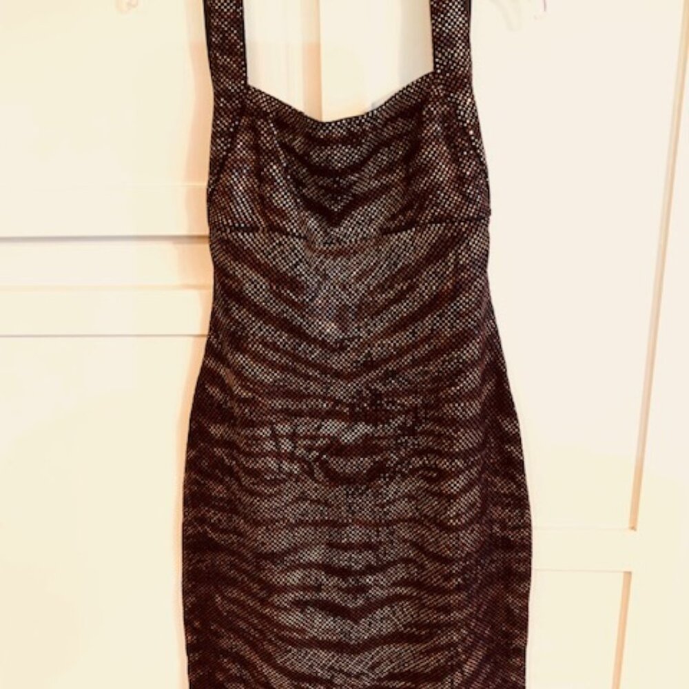 St. John Evening Animal Print Paillettes  Shealth Dress